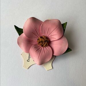 Vintage Leather Hinterland Handcrafted Wild Rose Pin
